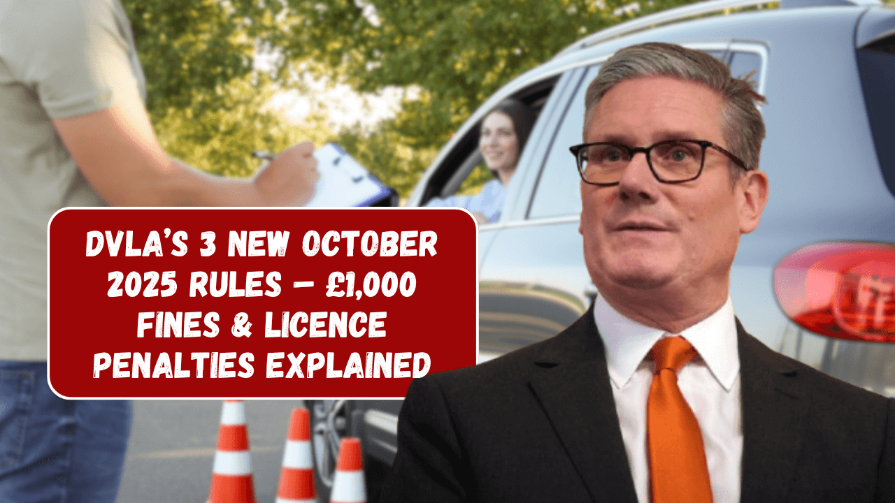 DVLA’s 3 New October 2025 Rules – £1,000 Fines & Licence Penalties Explained